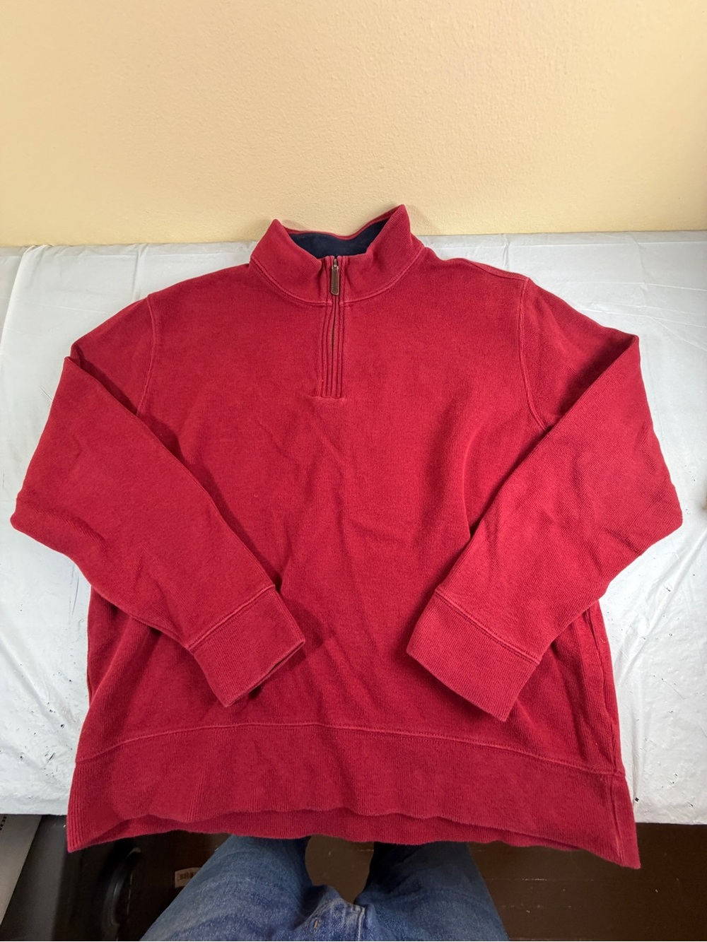 Lands' End Men’s Red Half-Zip Pullover